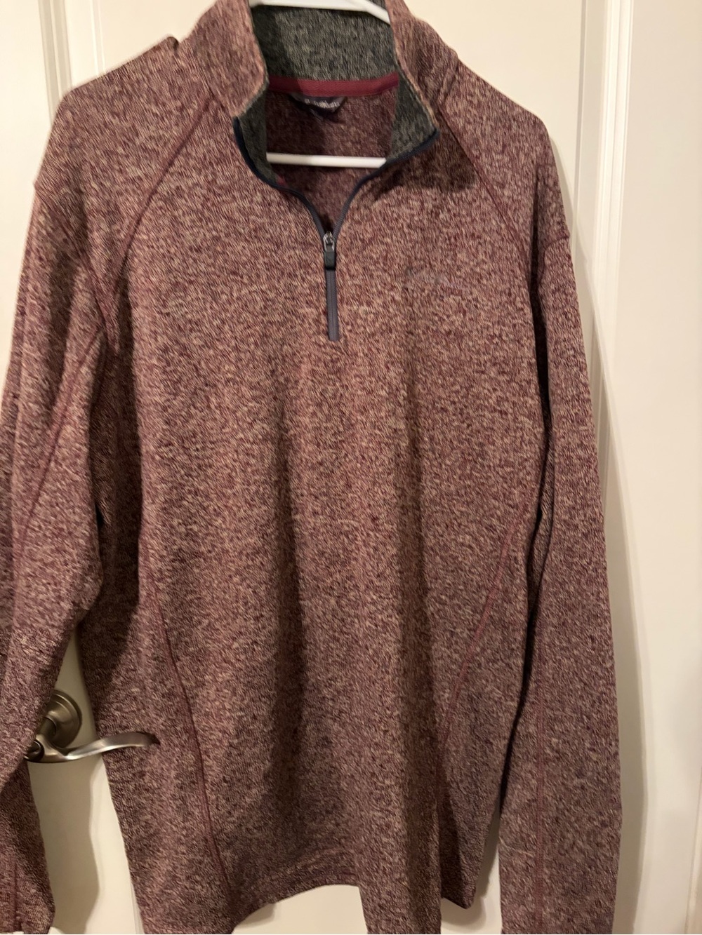 Eddie Bauer Marled Burgundy - brown Quarter-Zip Pullover TXL